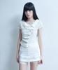 ELFELFELF ARCHIVES Asymmetric Rose Collar Shirt [Ivory]