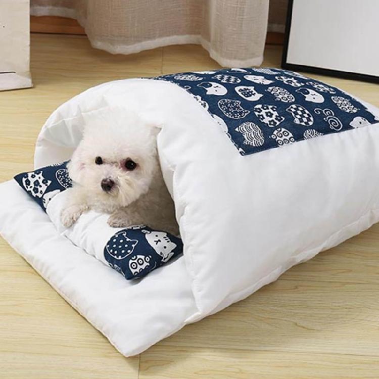 Cat Cave Bed Sleeping Bag Self-Warming Calming & Cosy Pad Cushion with Pillow