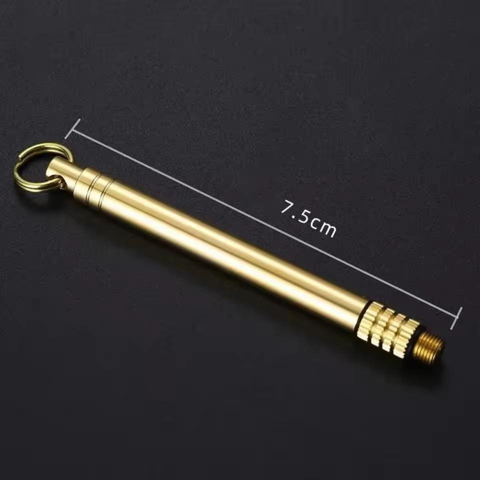 Titanium & Brass Toothpick, Portable Toothpick Bottle with Fruit Fork, Multifunctional Camping Tool, Stronger Than Dental Floss