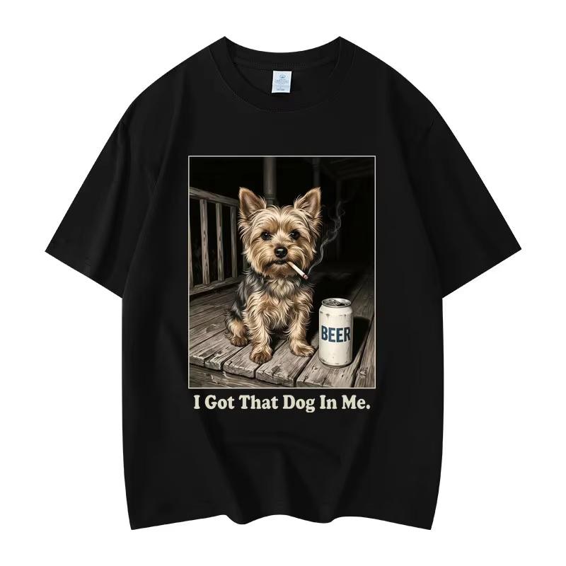 

I Got That Dog in Me Funny Meme T-shirt High Street Fashion Trend Short Sleeve T Shirts Men Women Casual Loose Cotton T-shirts S разноцветный