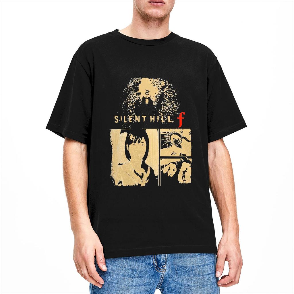 Silent Hill F T-Shirt Sommer Freizeit T-Shirts 100% Baumwolle Rundhals 4XL 5XL 6XL T-Shirts Kurzarm Streetwear T-Shirt