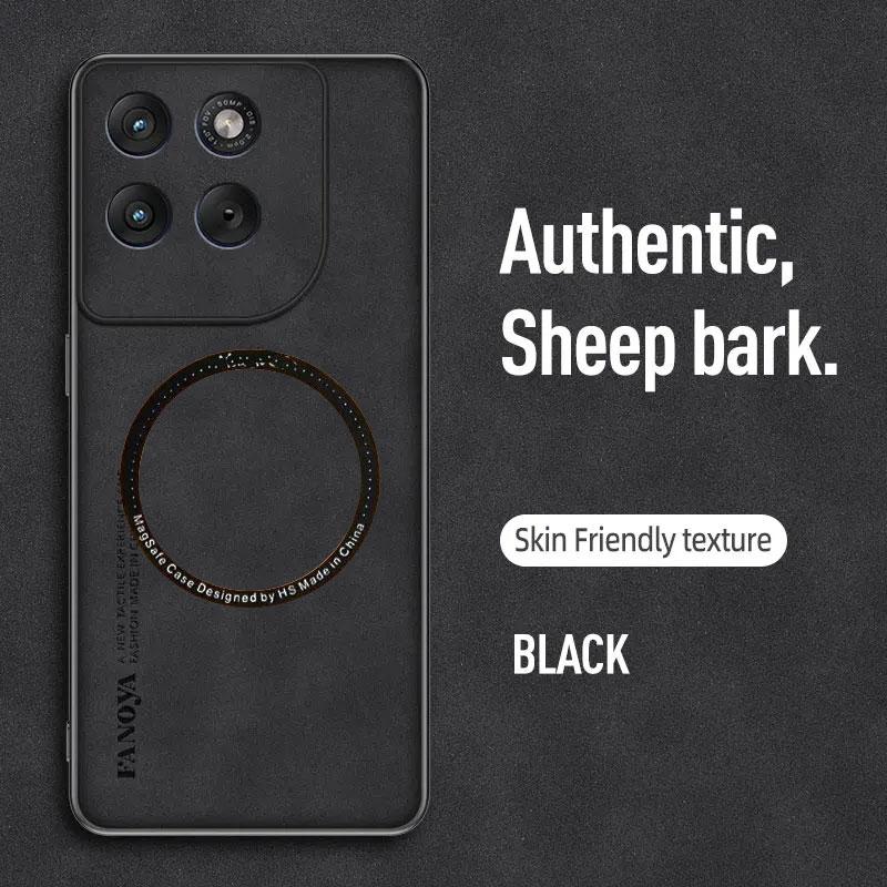 Cases For Motorola G47 G37 G Max Sheepskin Leather Shockproof Case For Moto G87 G77 G67 Magnetic Wireless Charging Phone Cover