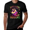 Cute Just A Girl Who Loves Dragons Unisex And Girls Tshirt Lightweight Running Sports Tshirt