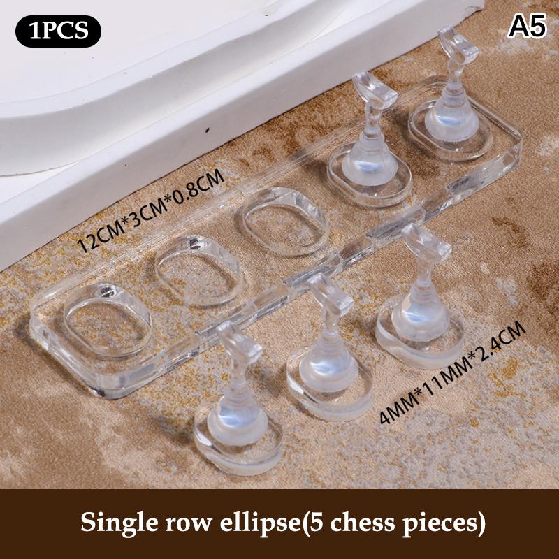 Non-Magnetic Acrylic Cartoon Bear Love Shape Nail Stand False For Cat Eye Gel Press On Nails Display Stand Tips Holder