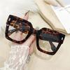 1Pc Fashionable Oversized Square Frame Glasses, Three Frame Colors Available, Transparent Lenses, for Daily Wear and Casual Outi