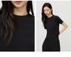 2026 Spring/Summer Fashion Simple Black Shoulder Round Neck Short sleeved T-shirt Casual Versatile Letter Short Top