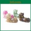 Resin Animal Face Ornament With Quartz Stones For Modern Office And Living Room Decor