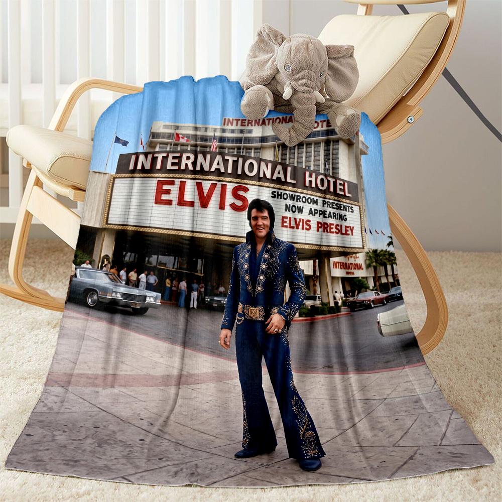 Elvis Presley's Iconic Pose Blanket Soft & Cozy Perfect for Office Chair Seaside Office for All Occasions Digital Print