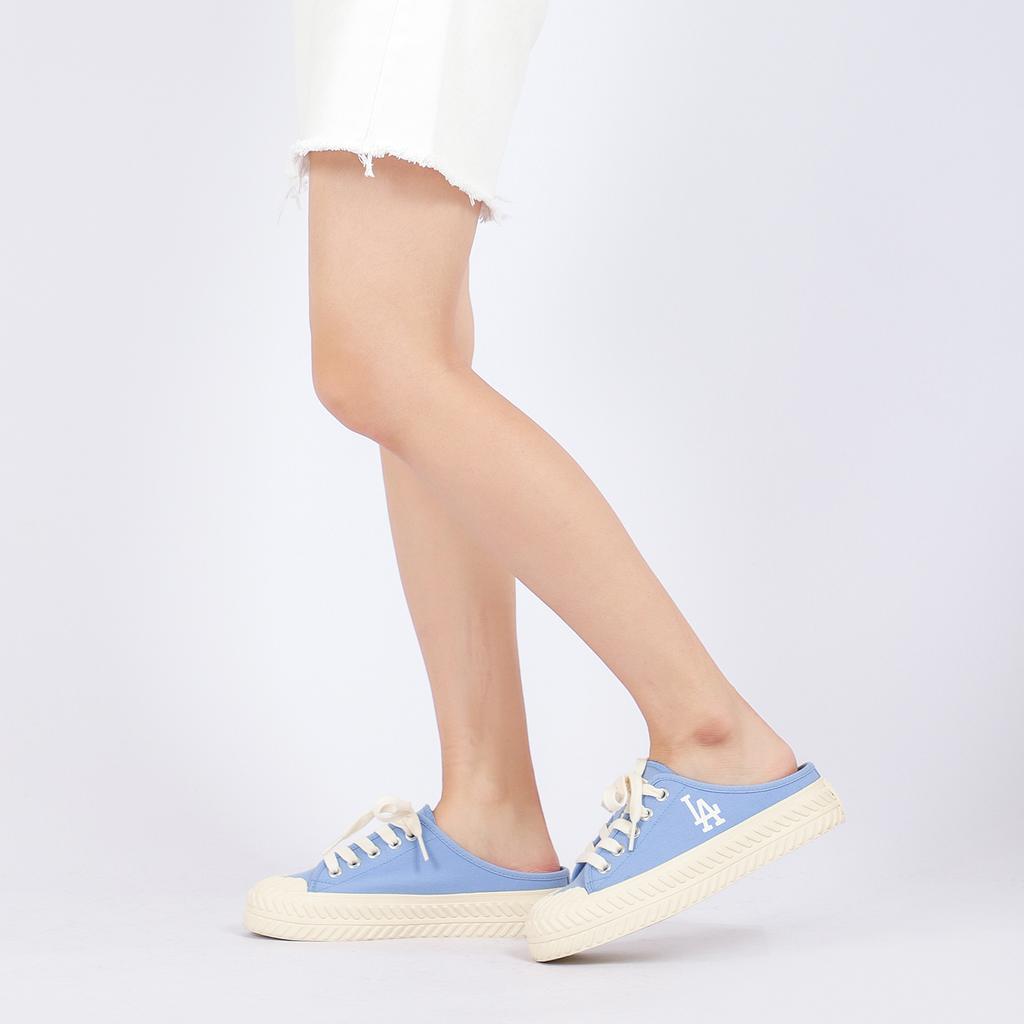 New MLB Playball Mule Anti Slip Wear Resistant Low Top Canvas Shoes Unisex Blue 32SHS1111-07S
