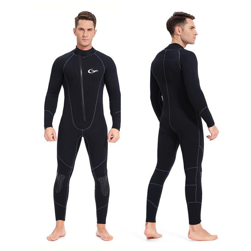 Unhooded 1.5mm Neoprene Wetsuit Men Women Full Body Front Zip Warmth Dive Surf Suit Adult Unisex