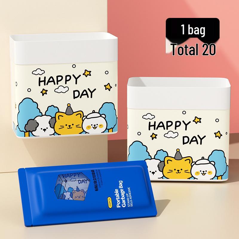 

Dual-Use Self-Standing Car Trash Bag and Desktop Bin