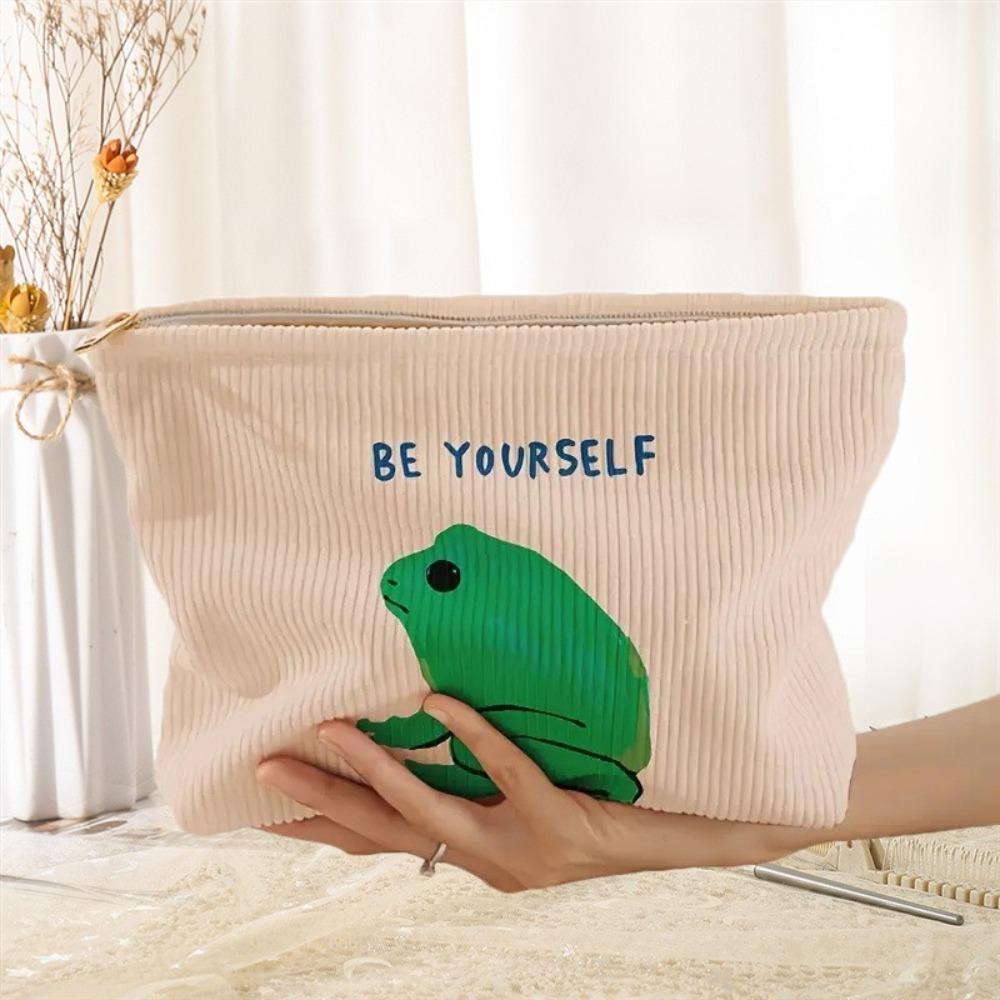 Lip Pattern Printed Makeup Bag Lightweight with Zipper Cosmetic Storage Bag Tiger Cat Frog Leopard Print Clutch Bags Travel