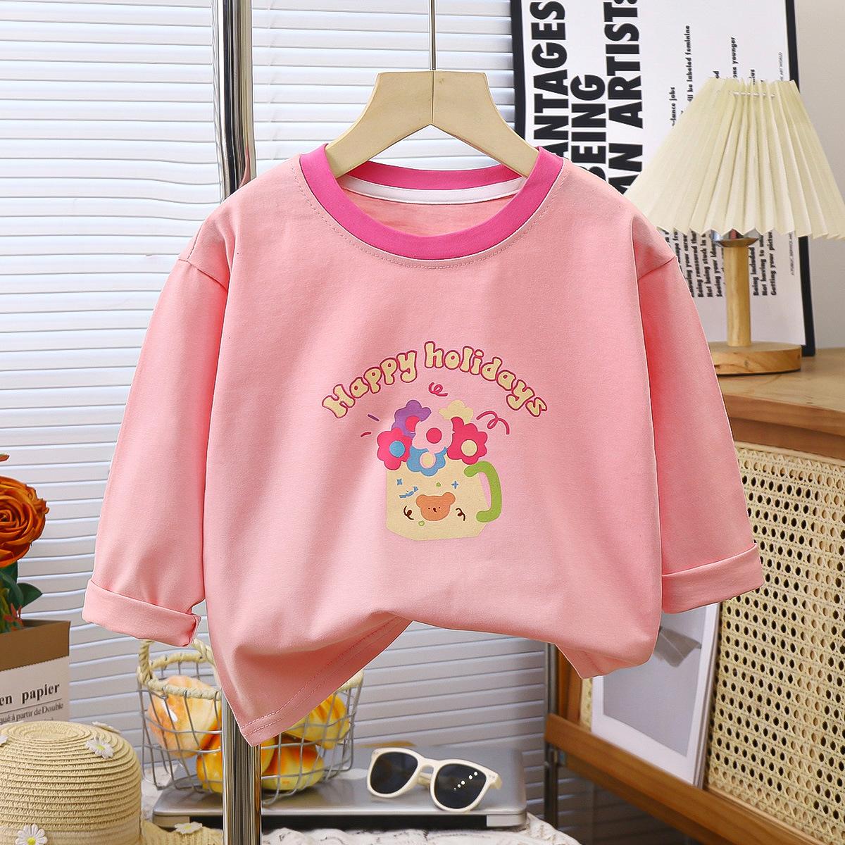 

Футболка с длинным рукавом из хлопка для мальчиков, весна-осень 2025, детская повседневная базовая рубашка, топ 160cm