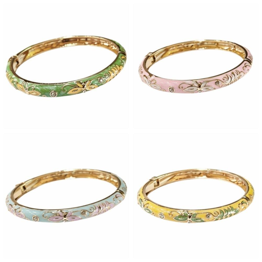 Colorful Vintage Cloisonne Bangle Enamel Women's Hand Bracelet Stacking Wear