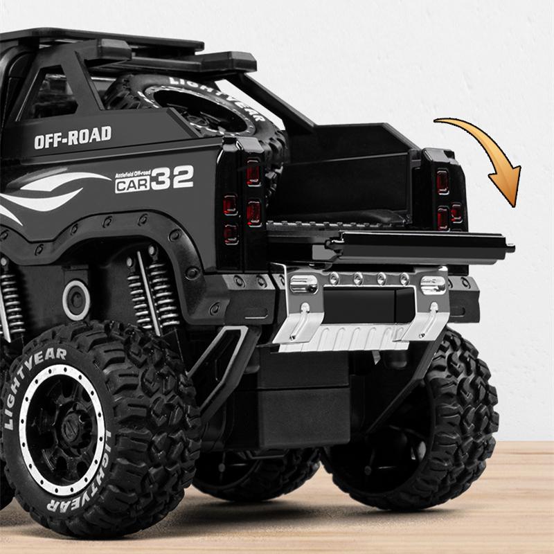 1/24 Land Range Rover Defender Alloy Pickup Car Model Diecasts Metal Off-road Vehicles Car Model Sound Light Childrens Toys Gift