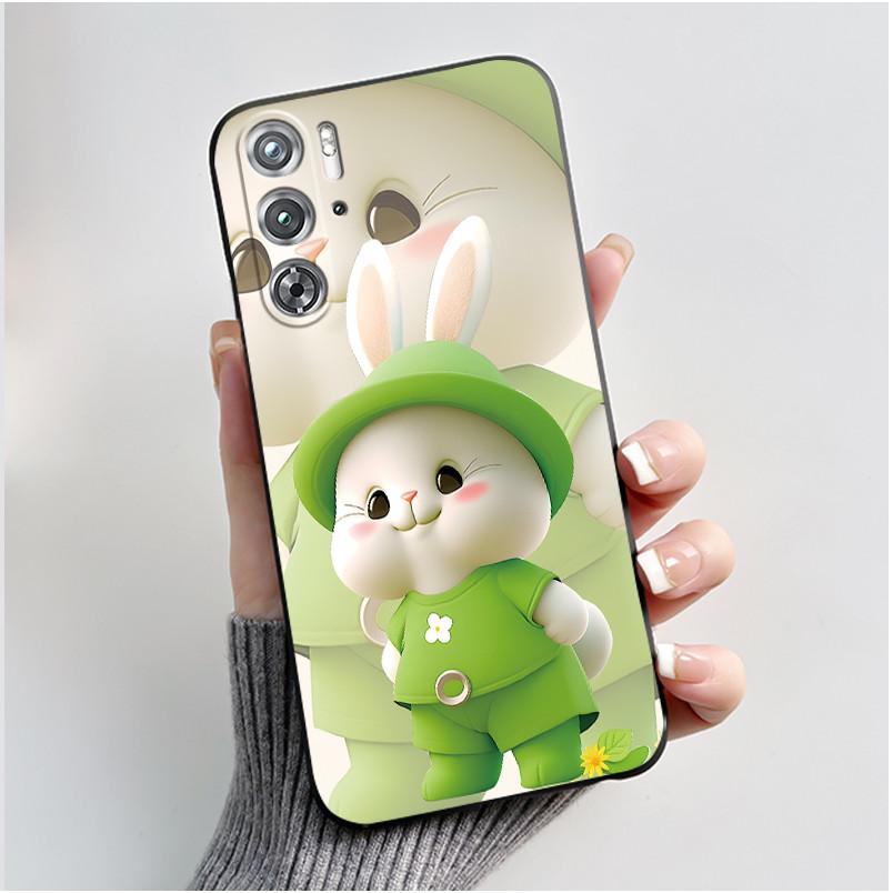 Phone Case For ZTE Nubia Red Magic Redmagic 9 9S Pro Plus 5G Case Cute Love Rabbit Protective Black matte TPU Soft Cover Casing