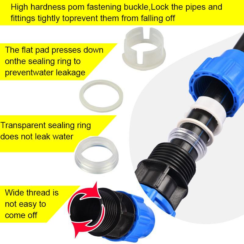PE Pipes Reducer Connector 20/25/32/40/50/63mm Plastic PVC Fittings Reducing Water Pipe Joint for Irrigation