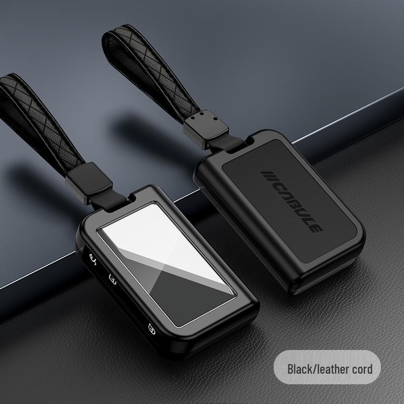 Compatible with Lynk & Co 03: Alloy Key Case, Metal or Leather Key Shell with Buckle and Rope.