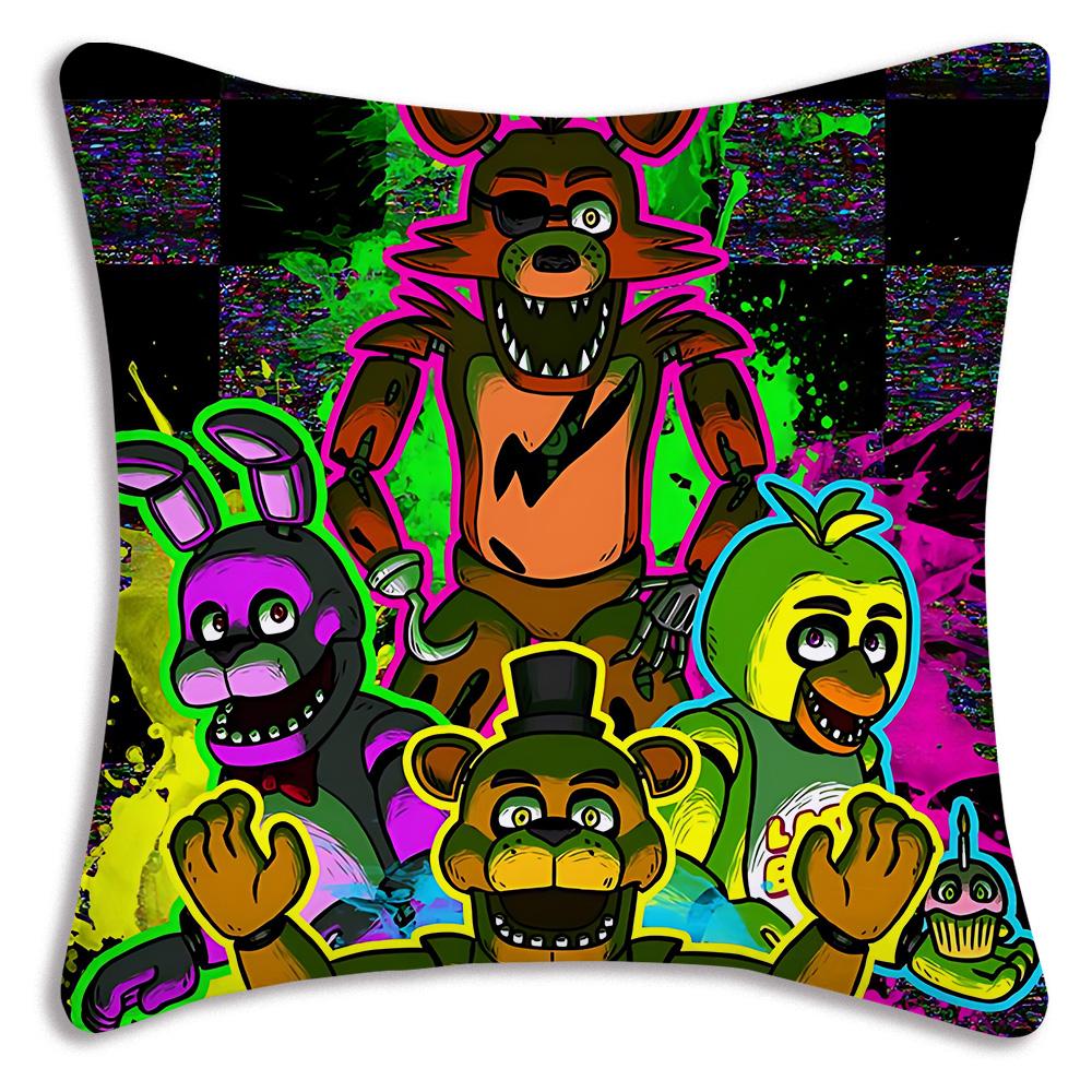 Anime F-Fnafs Boy Pillow Covers Cartoon Sofa Decorative Home Double-sided Printing Short Plush Cute Cushion Cover