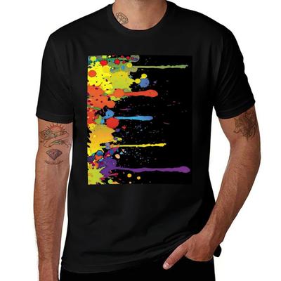 T-shirt Manches Courtes Uni Coupe Regular Splashes de Course Multicolores Fou