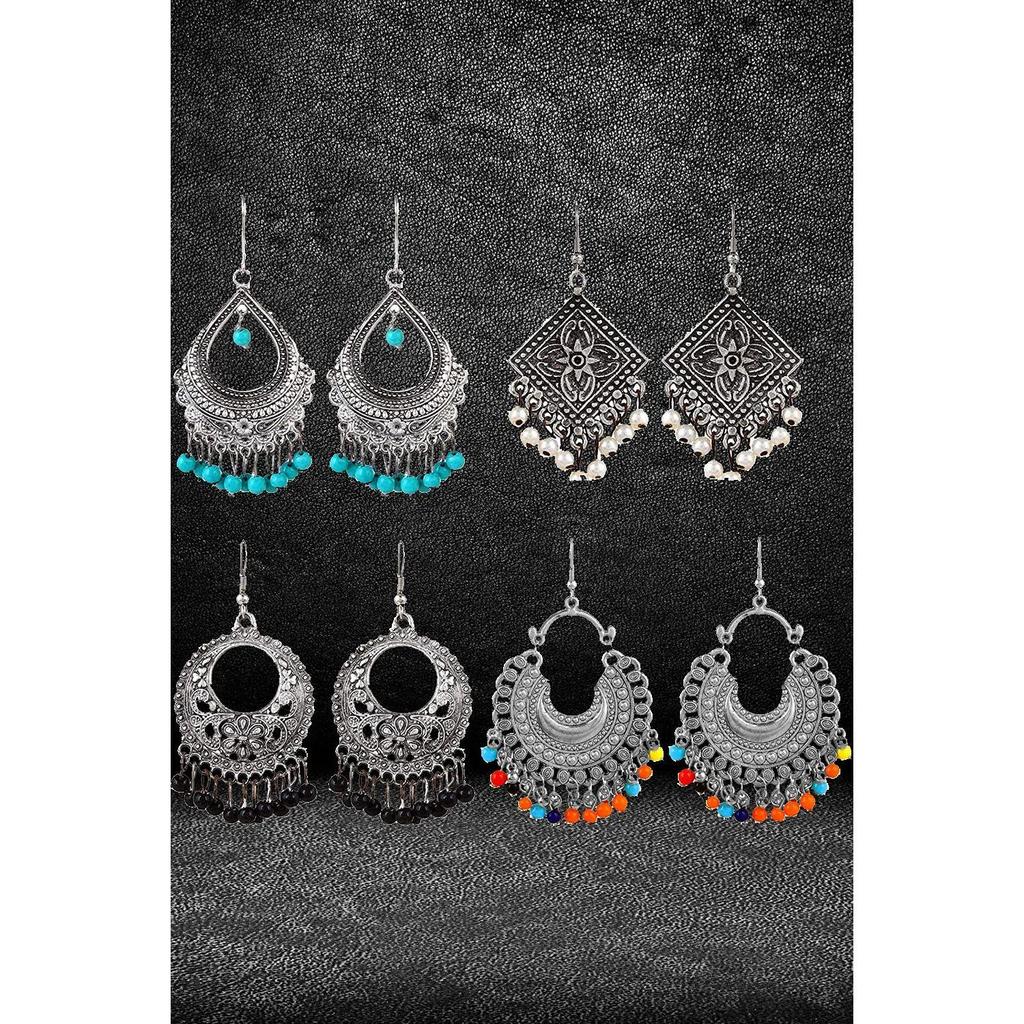 Earrings For Women Jewellery Earrings Combo Of Four Afghani Kashmiri Jhumka Earrings Ear Rings For Girls And Women