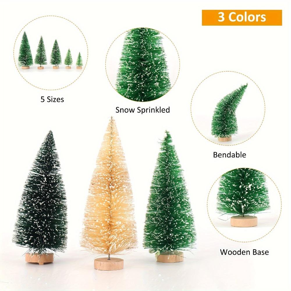 15/30 PCS Mini Christmas Trees Set, Assorted Sizes & Colors Artificial Christmas Trees For Holiday Decor