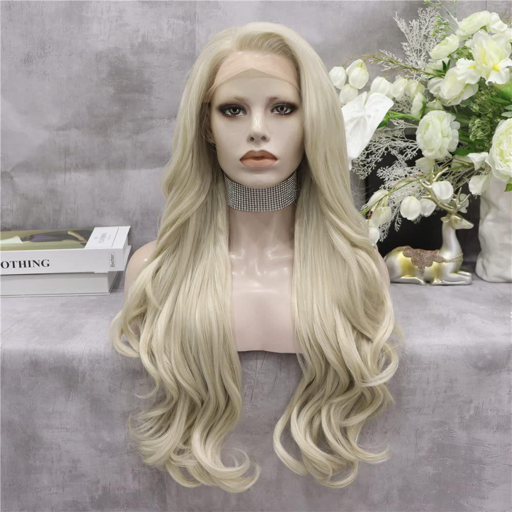 European and American fashion front lace wig, hot-selling 40-inch big wave long curly wig head