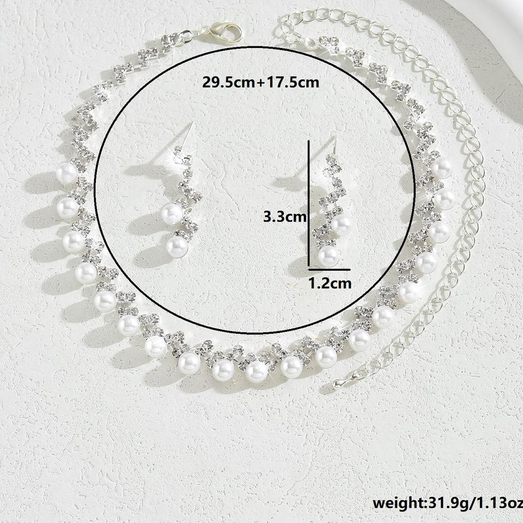 3PC Women's Fashion Trend Copper Claw Chain Series Zircon Necklace Earrings Zircon Set Wedding Banquet Party Holiday Gift