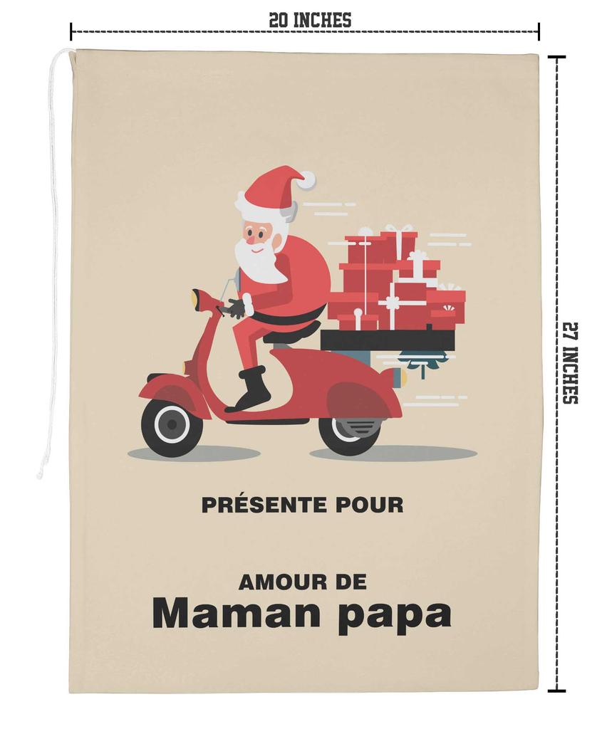 Printtoo Pack of 2 Pcs Xmas Presents Storage Bags Large Santa Gift Sack with Drawstring Christmas Party Favor 27x20 Inch