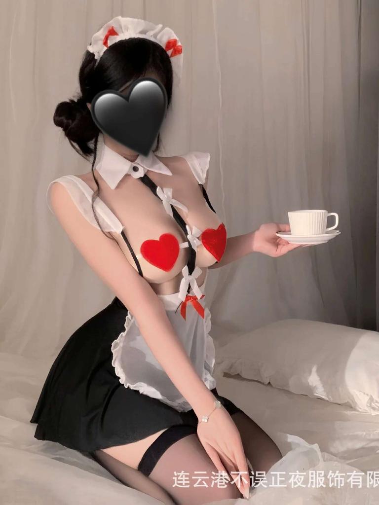 Sweet Hot Sexy Korean Women Mini Dress Sweet  New Sexy Maid Uniform Pure Desire Couple Fun Pajamas Dress Elegant W90E