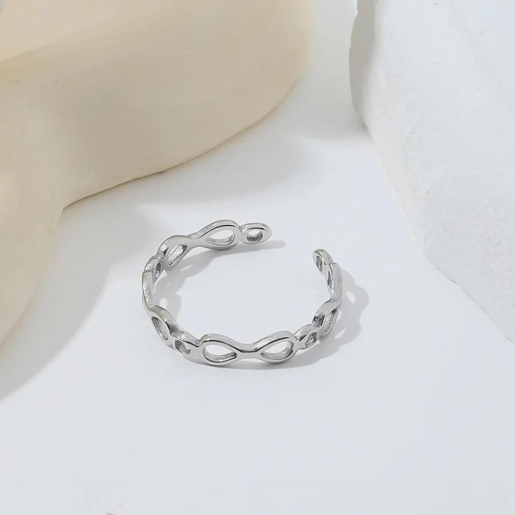European & American Style Titanium Steel Open Ring - Fashionable, Versatile Jewelry for Women