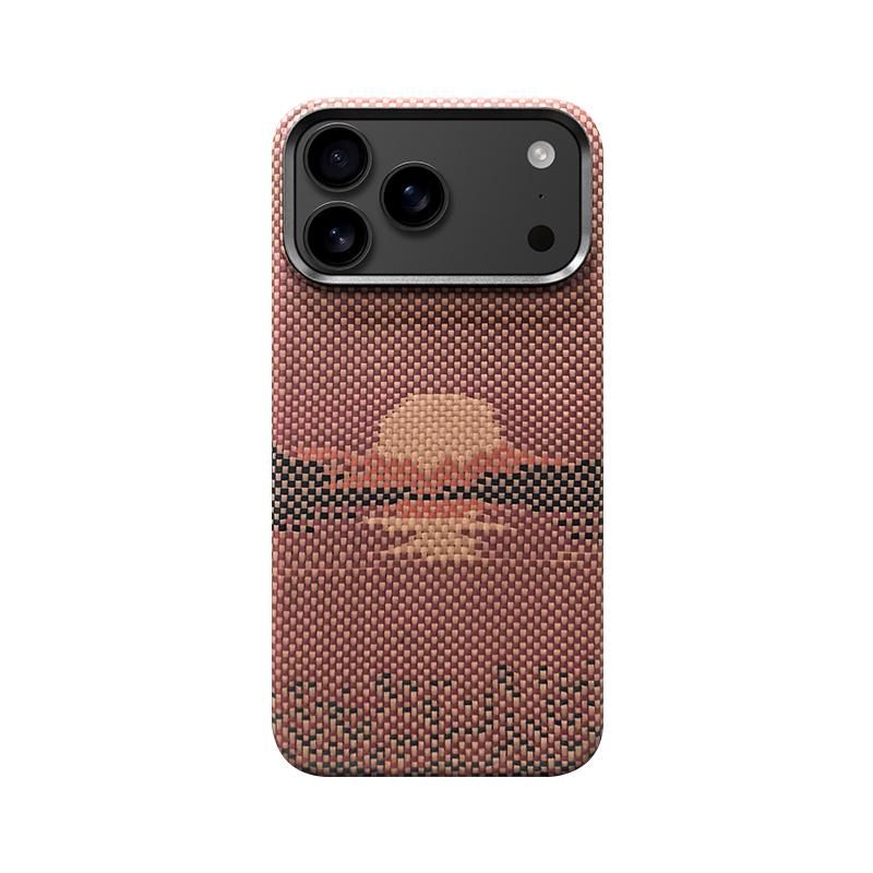 True Aramid Carbon Fiber Pattern Business Phone Case For IPhone 17 Pro Max Air Enhanced For MagSafe Ring Holder Protective Cover