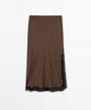 Masimodutti Lace Detail Midi Skirt