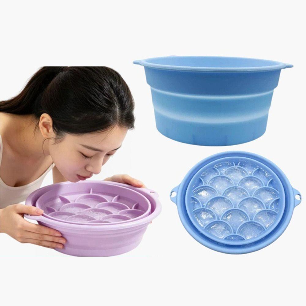 Silicone Face Ice Bath Bowl Built-in Ice Tray Skincare Washbasin Household Care