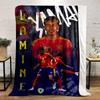 "Football Star In Spain Jersey Design" Patterned Flannel Blanket Perfect for the Bedroom Living Room, Sofa, or a Little Nap