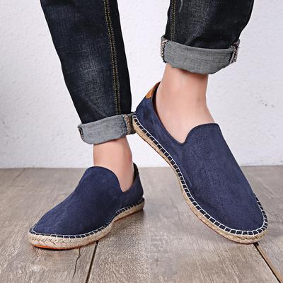 New 2025 Direct Sales Fashion Casual Hemp Sole Shoes Men's and Women's Straw Shoes Fisherman One Pedal Canvas Breathable Lazy Shoes