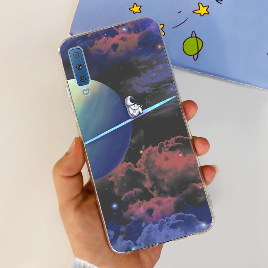 For Cover Samsung Galaxy A7 2018 Case New Fashion Flower Bumper Soft Silicone Phone Case For Samsung A7 2018 A750 SM-A750F Coque