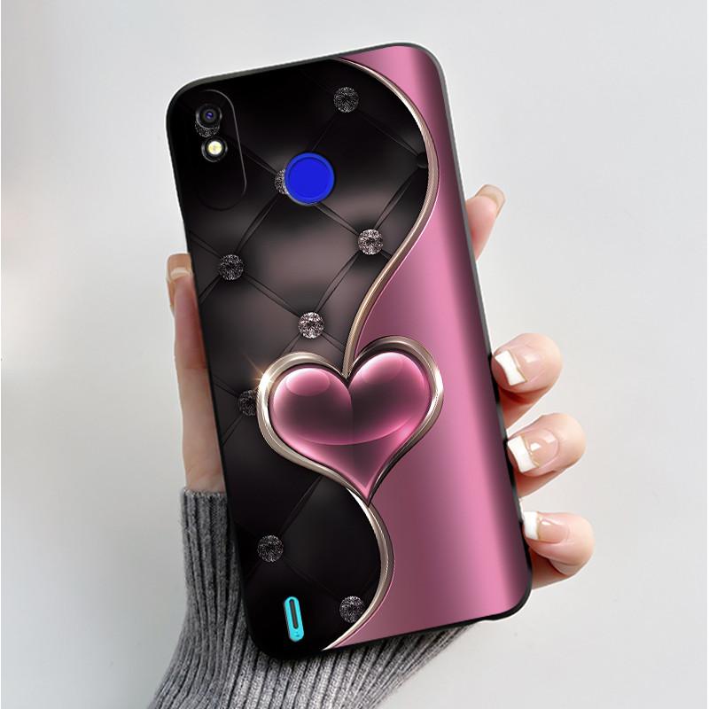 Printed Phone Case For Tecno Spark 4 Lite/POP 3PLUS Funda Capa Soft Silicone Black Shell Cover Cute Flower Cartoon Casing Coque