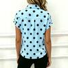 Chemise à Manches Courtes Boutonnée pour Femme à Pois Blouse Décontractée Haut Léger à Col pour l'Été le Travail et le Quotidien