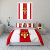 Red and White Crown Logo Bedding Bedding Duvet Cover Set Duvet Cover Pillowcases  (1 * Duvet Cover 2 * Pillowcases, Without Duvet Insert)