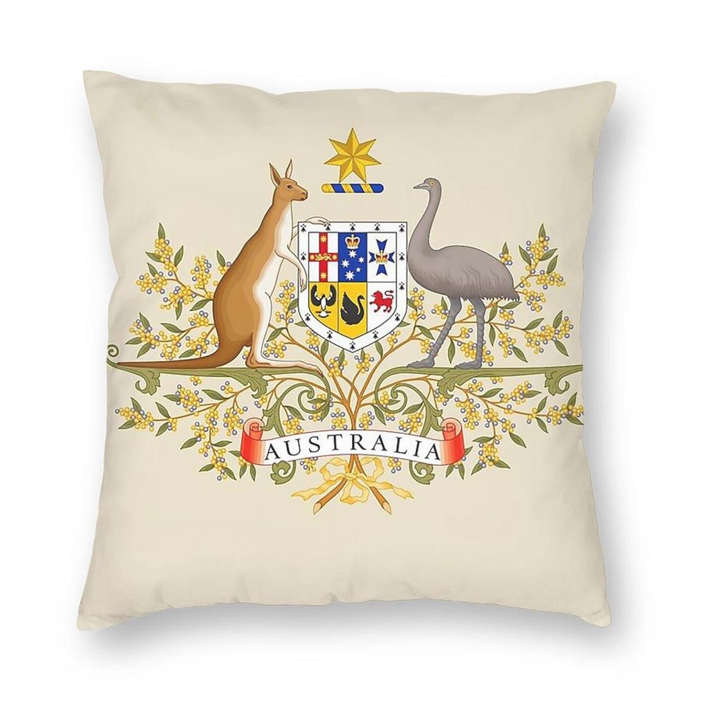 The Coat Of Arms Of Australia Square Pillowcase Polyester Linen Velvet Pattern Zip Decorative Throw Pillow Case Car Cover 45X45
