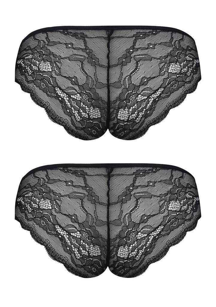 Figi damskie (2 pack) z koronką na pośladkach LPN 010
