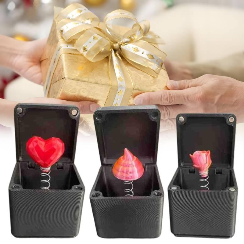 Heart Surprise Rose Gift Box 3d Printed Plastic Toy Decoration Festivals Gifts