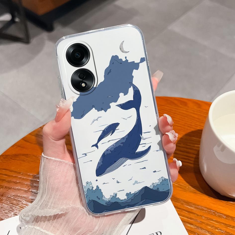 Carcasă nouă pentru Oppo A58 A57 A57S A57e A77 A77S A78 A79 A98 A38 A2 F23 K11 4G 5G Model animal drăguț din silicon transparent anti-alunecare Carcasă durabilă pentru Oppo Capa