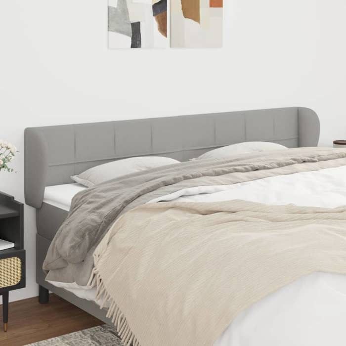 Maison Exclusive - Tête de lit avec oreilles Gris clair 163x23x78/88 cm Tissu