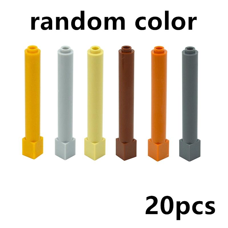20 Stück Bausteine 43888 Stütze 1x1x6 Solide Säule MOC Teile Kompatibel mit DIY Steinen Pädagogisches Kreatives Spielzeug für Kinder