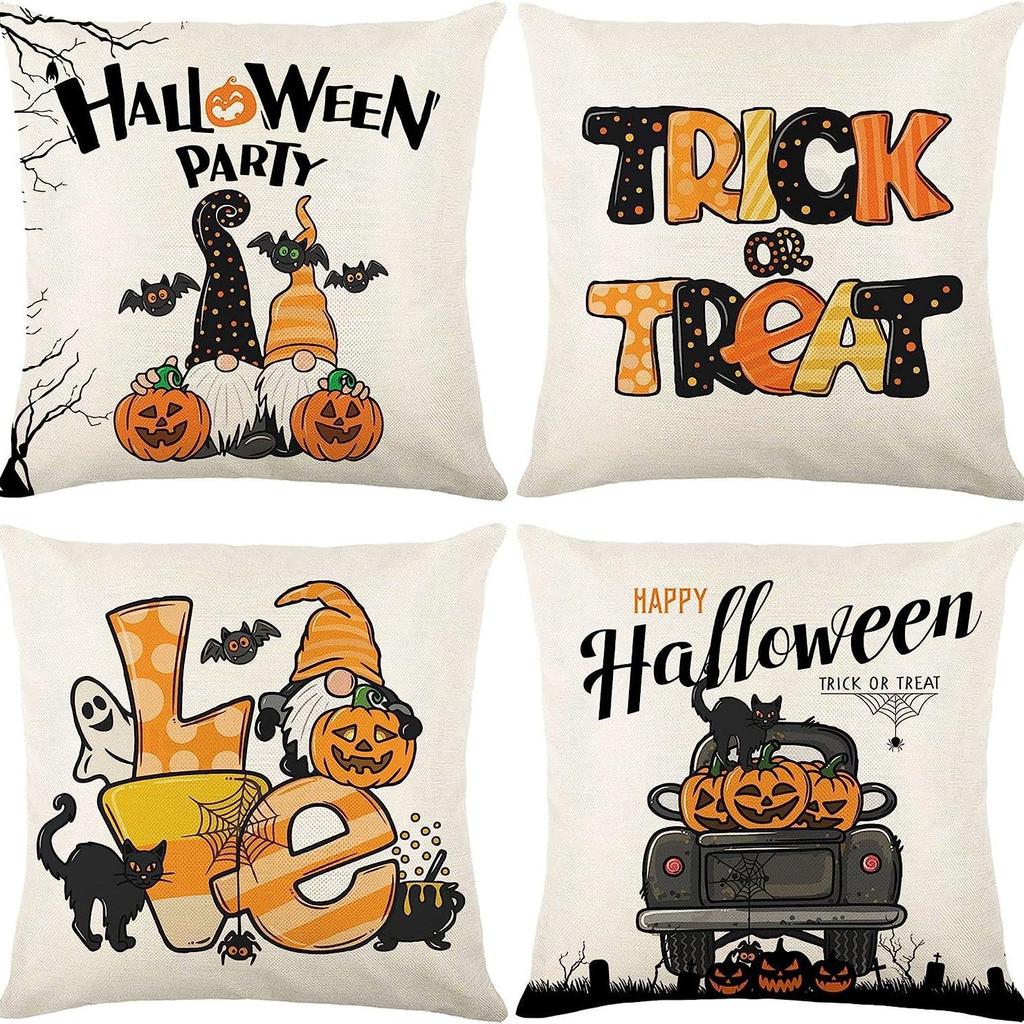 New Funny Pumpkin Print Pillowcase Halloween Home Sofa Decoration Cushion Cover Bedside Pillow
