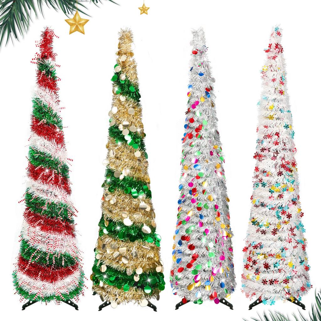 5FT Weihnachtsbaumschmuck für den Innenbereich, künstlicher Weihnachtsbaum, schmale Weihnachtsbäume oder Weihnachtsdekor für Zuhause, Zimmer, Wohnung