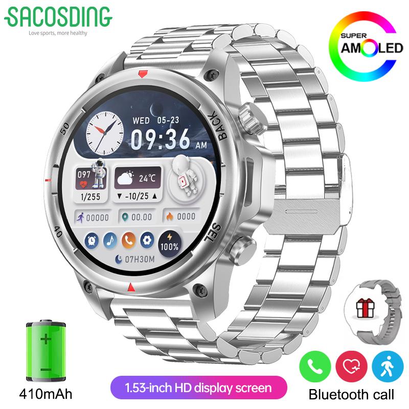 2025 Men's Sports Smartwatch Men Compass Fitness Tracker IP68 Waterproof Bluetooth Call Smartwatch Man Compatible Android IOS