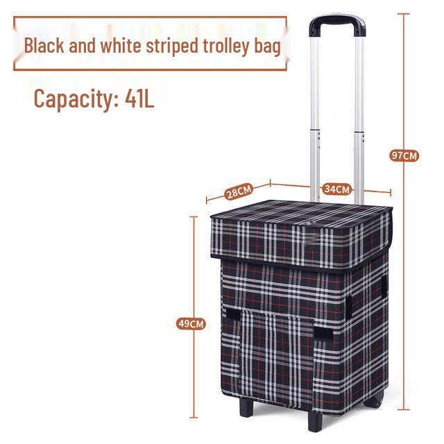 Portable Folding Trolley Bag: Telescopic Shopping, Storage & Luggage Cart